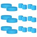 18 Pcs Sweatbands for Kids Sports Colorful Elastic Headband Wrist Bands Sets Moisture Wicking Sweat Band for Team Activity, Basketball, Football, Running, Gym &amp; Exercise (Sky Blue)