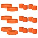 18 Pcs Sweatbands for Kids Sports Colorful Elastic Headband Wrist Bands Sets Moisture Wicking Sweat Band for Team Activity, Basketball, Football, Running, Gym &amp; Exercise (Orange)
