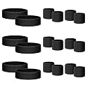 18 Pcs Sweatbands for Kids Sports Colorful Elastic Headband Wrist Bands Sets Moisture Wicking Sweat Band for Team Activity, Basketball, Football, Running, Gym & Exercise (Black)