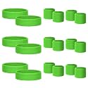 18 Pcs Sweatbands for Kids Sports Colorful Elastic Headband Wrist Bands Sets Moisture Wicking Sweat Band for Team Activity, Basketball, Football, Running, Gym &amp; Exercise (Neon Green)