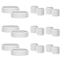 18 Pcs Sweatbands for Kids Sports Colorful Elastic Headband Wrist Bands Sets Moisture Wicking Sweat Band for Team Activity, Basketball, Football, Running, Gym &amp; Exercise (White)