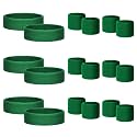18 Pcs Sweatbands for Kids Sports Colorful Elastic Headband Wrist Bands Sets Moisture Wicking Sweat Band for Team Activity, Basketball, Football, Running, Gym &amp; Exercise (Dark Green)