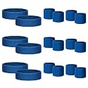 18 Pcs Sweatbands for Kids Sports Colorful Elastic Headband Wrist Bands Sets Moisture Wicking Sweat Band for Team Activity, Basketball, Football, Running, Gym &amp; Exercise (Blue)