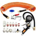 18 Pieces Air Compressor Accessories Kit with Recoil Poly Hose