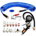 18 Pieces Air Compressor Accessories Kit with Recoil Poly Air Hose