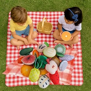 18 pieces kitchen play fruits set for kids kitchen i educational kitchen set for boys amp girls i realistic life sized fruits for role play i montessori toys