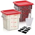 18 QT Commercial Food Storage Containers: 2 PCS [Sous Vide] [NSF Certified] Clear Sous Vide Container with Lids Scales Handles for Home Restaurant Kitchen Storage Dough Proofing New3