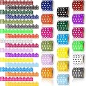 18 Rolls 300 Feet Bulletin Board Borders,Polka Dots,Multicolored