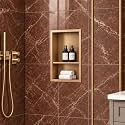 18 x 12 Inch Stainless Steel Shower Niche, No Tile Needed Wall Niche with Double Shelves, Recessed Wall Niche Insert for Bathroom Shower Kitchen Storage, Dark Bronze