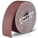180 Grit Sandpaper Roll for Drum Sander, 3"x100 ft Emery Sand Paper