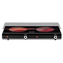 Infrared Double Burner Electric Cooktop, 1800W Portable Electric Stove, 2 Burner Countertop Cooktop for Dorm, Works with Most Cookware