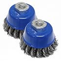 Mercer Industries 189014B - 2-3/4" x M14 x 2.0, Knot Cup Brush, .020 Carbon Steel Wire (Pack of 2)