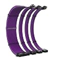 18AWG ATX 24Pin PCI-E 6+2Pin CPU 4+4Pin 350mm PSU Extension Cable Kit(Purple)