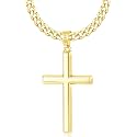 S925 Sterling Silver or 18k Gold Cross Necklace for Men Women