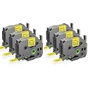 18mm 3/4" Black on Yellow Label Tape Compatible with Brother PTouch TZe-641 (Pack of 2)