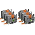 18mm 3/4" Fluorescent Orange Label Compatible with Brother PTouch TZe-B41 (Pack of 2)