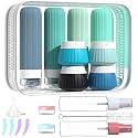 18pack Travel Bottles for Toiletries,TSA Approved Silicone Travel Containers jar for Toiletries,Leak Proof Refillable Liqus Shampoo And Conditioner Travel Essentials toiletry Bottles (Blue)