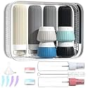 18pack Travel Bottles for Toiletries,TSA Approved Silicone Travel Containers jar for Toiletries,Leak Proof Refillable Liqus Shampoo And Conditioner Travel Essentials toiletry Bottles (Black)