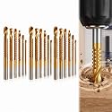 18PCS 3-8mm Titanium Coated Drill Bit Set, HSS Twist Side Cutting Drill Bit