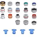 18pcs Brass Faucet Adapter Kit, Metal Faucet Aerator Adapter, Male Female
