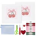 18Pcs Cherry Bow 18 Mesh Needlepoint Canvas Kit for Beginners Adults
