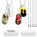18pcs Sublimation Dog Tags Blanks - Double Sided Blank Sublimation Tags with Chain