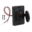 18W PD and QC 3.0 Dual USB Car Charger Adapter Socket Universal for 12V 24V Cars RVs and Electrical Equipment - Fast Charging Power Outlet with LED Indicator and Cover