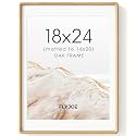 18x24 Picture Frame, Natural Solid Oak Wood Photo Frame, Rounded Corner