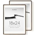18x24 Picture Frame, Solid Walnut Wood Photo Frame, Rounded Corner, 2 Pack