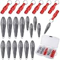 19/21/42 Pcs Snap Weight Kit Bullet/Fish Trolling Weights Clips