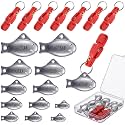 19/21/42 Pcs Snap Weight Kit Bullet/Fish Trolling Weights Clips