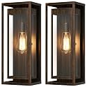 19" Large Outdoor Wall Light Fixtures,Distressed Brown Porch Light