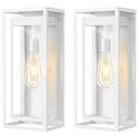19" Large Outdoor Wall Light Fixtures, White Porch Light, 2 Pack
