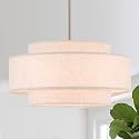 19.7" Modern Linen Drum Chandelier, 4-Light Chrome Light Fixture