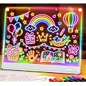 19.7-Inch Rechargeable Doodle Glow LED Note Board,15-Color Light Effects,Neon Light Up Drawing Tablet Up Drawing Pad Dry Erase with Built-in Stand,Gift Toy for Kids/Girls/Teens,7 Markers Tracing Book