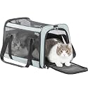 19 x 12 x 12 Large Cat Car Carrier – Roomy Escape-Proof Cat Car Seat for Safe Driving, Lockable Zippers &amp; Safety Tether, Soft-Sided Travel Carrier for Road Trips &amp; Vet Visits