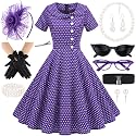 1950s Polka Dot Dresses for Women Tea Party Outfit with 50s Accessories