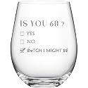 1966 60th Birthday Gifts Wine Glass for Women Her with Gift Box Packaging