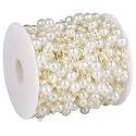 196FT 8mm 3mm Ivory Faux Pearl Beads String Garland Roll Bulk for DIY Craft