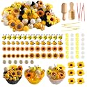 196Pcs Sensory Bin Filler, Fine Motor Toys Bee Themed Sensory Bin Items Counting Sorting Toy Colorful Pom Poms Cup Bee Honeycomb Wooden Scoop for Preschool Education Activities