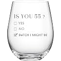 1971 55th Birthday Gifts Wine Glass for Women Her with Gift Box Packaging