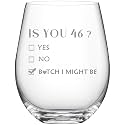 1980 46th Birthday Gifts Wine Glass for Women Her with Gift Box Packaging