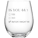 1982 44th Birthday Gifts Wine Glass for Women Her with Gift Box Packaging