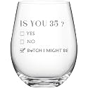 1991 35th Birthday Gifts Wine Glass for Women Her with Gift Box Packaging