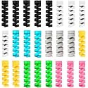 1Ambika 24 Pcs Spiral Cable Protectors & Wire Protectors Spring Wire for All Wired Accessories for USB Charger, Data Cable, Headphones, MacBook, Laptop, Elastic Cord Saver (Multi-Color)