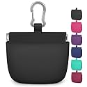 1Cup Silicone Dog Training Treat Pouch for Leash or Belt Loop(Black)