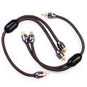 1ft 1 Male to 2 Female RCA Y Adapter Splitter Connector (2 Pack) (1 Male to 2 Female)