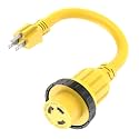 1FT 30-Amp to 15-Amp Marine & RV-Adapter Cord Nema 5-15P to L5-30R,10AWG