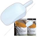 1kg Capacity Plastic Scoop for Grains, Pet Food, Flour, Spices, Powders, Chemical Use | Heavy-Duty Multipurpose Scooper for Shopkeepers, Manufacturers & Home Use - White