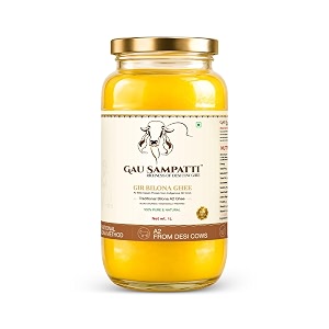 1l gausampatti a2 bilona cow ghee  gir desi cow ghee  traditional bilona method  pure ghee for cooking tadka roti dal rice sweets amp pooja